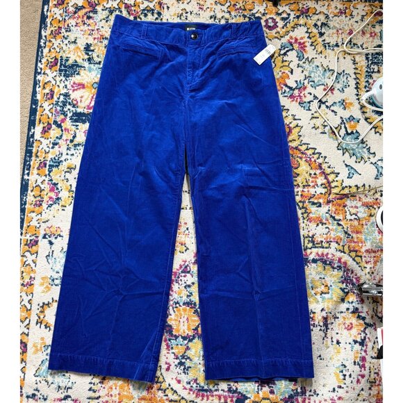 Maeve Anthropologie Colette Corduroy Wide-Leg Pants Womens Size 18W Blue Boho - Picture 3 of 10
